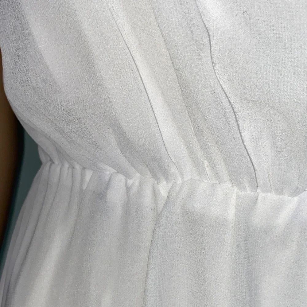bebe White High-Low Spaghetti Strap Dress - Picture 4 of 17